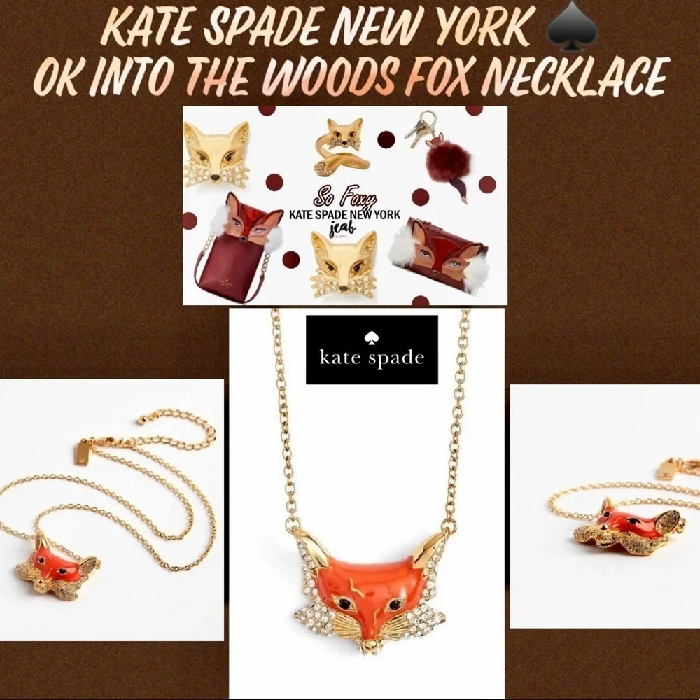 Kate Spade Authentic Orange 12k Gold-plated Into The Woods' Foxy Necklace
